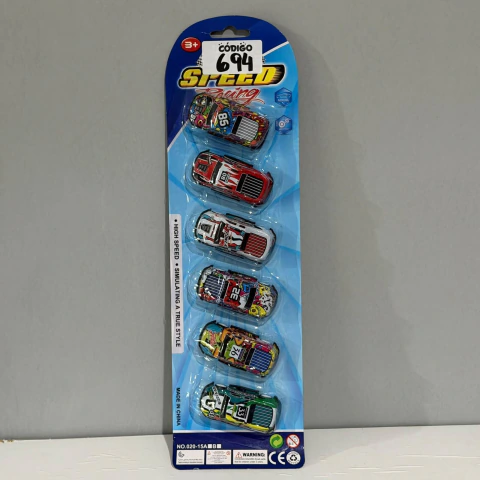 (694) - Camioneta a Fricción x6u. en Blister Juego de Auto Autitos