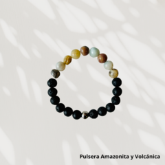 Pulsera Amazonita y Volcánica