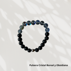 Pulsera Cristal Boreal y Obsidiana