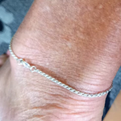 TORNOZELEIRA DE PRATA MALHA TORCIDA - loja online