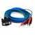 Cable azul y verde con conector DB9 y terminales rojos y negros para equipo Neurodyn II, Aussie Sport y Neurodyn 10 Canales de Ibramed