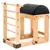Wooden Pilates Ladder Barrel with black padded curved cushion for core and flexibility exercises