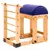 Wooden Pilates Ladder Barrel Classic Arktus with blue padded curved top and ladder rungs on the side