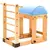 Classic Pilates Ladder Barrel by Arktus with wooden frame and light blue padded curved surface