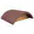 Brown Meia Lua Pilates accessory with wooden base and curved padded top