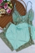 Baby doll - Liso verde com renda