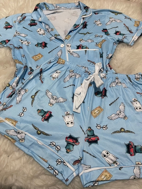 Pijama Americano - Harry Potter Azul