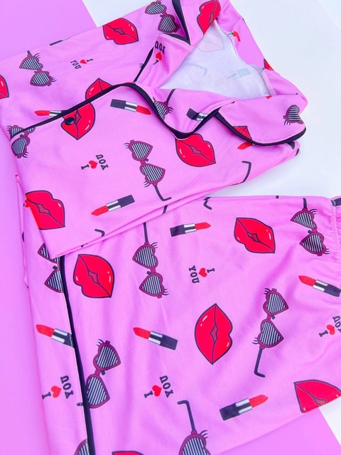 Pijama Americano -Estampa Beijos