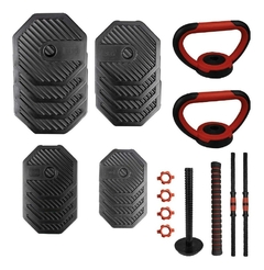 Kit mancuernas pesas ajustables 4 en 1 25 kgs ejercicio hogar