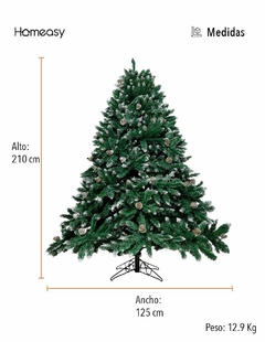 Árbol de navidad con luces Led 2.10 m, pino navideño - Homabels
