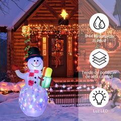 Muñeco de nieve inflable de decoración navideña con led - comprar en línea