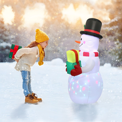 Muñeco de nieve inflable de decoración navideña con led