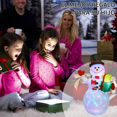 Muñeco de nieve inflable de decoración navideña con led - Homabels