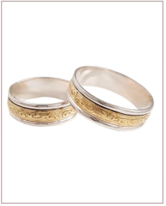 Alianza Arabesco Plata 925 y Oro