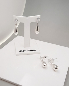 Aros Gota con Cubic de Plata 925