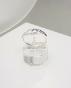 Anillo Cinturón Lila de Plata 925