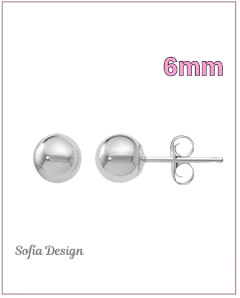 Aros Bolita 6mm de Plata 925