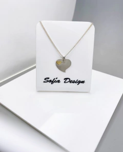 Dije Corazón Entero para Grabar de Plata 925 y Oro