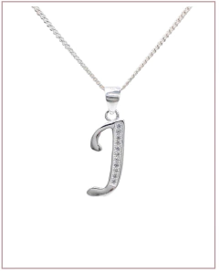 Dije Inicial con Cubic - Letra J de Plata 925