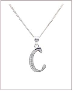 Dije Inicial con Cubic - Letra C de Plata 925
