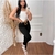 Calça Skinny Social Feminina Malha Cinto Embutido Cintura Alta - loja online