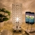 Lâmpada De Mesa De Cristal LED Projetor De Luz De Rosa 16 Cores Toque Ajustável Romântico Diamante Noturna USB Touch - comprar online