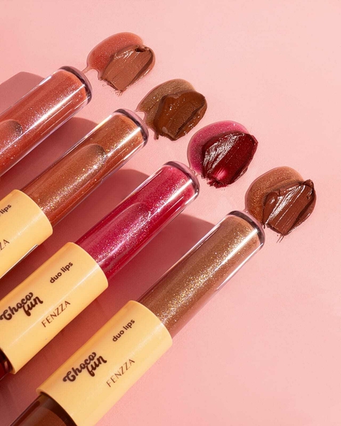 DUO DE BATOM E GLOSS LABIAL CHOCO FUN- FENZZA