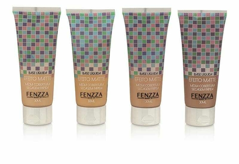 BASE LÍQUIDA MATTE EFEITO NATURAL ALTA COBERTURA 30ml - FENZZA