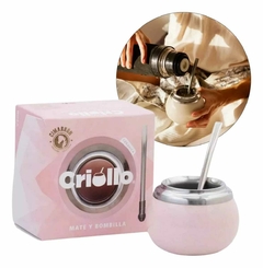 Mate de ceramica criollo rosa