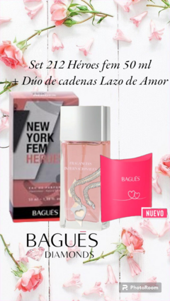Combo Fragancia 50 ml + 1 cadena con dije corazón