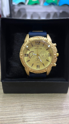 Relógio Invicta Dourado Pulseira Azul