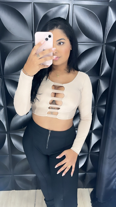 Cropped Sabrina manga longa - comprar online