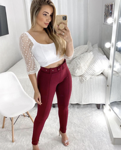 Calça pop com cinto Vinho - comprar online