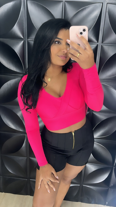 Cropped Camila Manga Longa - comprar online