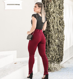 Calça 3 zíper vinho na internet