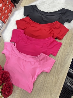 Cropped canoa manga curta - comprar online
