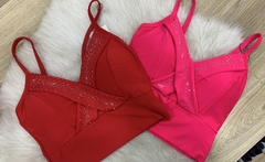 Cropped Camila alça strass