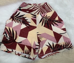 Shorts Malha Crepe Mosaico Palmeira na internet
