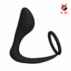 00058 | Anel peniano em silicone com plug anal - NV TOYS