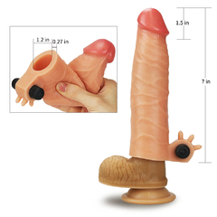 00319 | Capa peniana com extensor de 3,8 cm, estimulador de clitóris e cápsula vibratória - LOVETOY - loja online