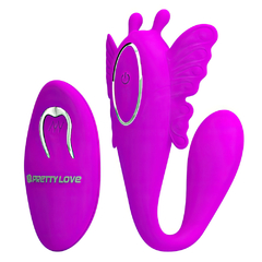 00357 | Vibrador de Luxo em formato de borboleta para Casais com 12 modos de vibração e com controle remoto - PRETTY LOVE - comprar online