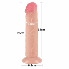 00987 | Pênis Realístico 20x3,8 cm - Sliding Skin Dual Layer Dong Flesh - LOVETOY