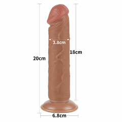 00987 | Pênis Realístico 20x3,8 cm - Sliding Skin Dual Layer Dong Flesh - LOVETOY - loja online