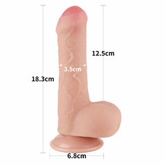 00996 | Pênis Realístico 18,3x3,5 cm - Sliding Skin Dual Layer Dong Flesh - LOVETOY