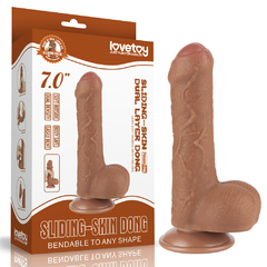 00996 | Pênis Realístico 18,3x3,5 cm - Sliding Skin Dual Layer Dong Flesh - LOVETOY - E-VARIEDADES