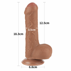 00996 | Pênis Realístico 18,3x3,5 cm - Sliding Skin Dual Layer Dong Flesh - LOVETOY - loja online