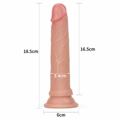 01075 | Pênis Dupla Densidade 18,5x3,4 cm. Dual Layered Platinum Silicone Cock Bege - LOVETOY - comprar online