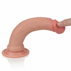 01075 | Pênis Dupla Densidade 18,5x3,4 cm. Dual Layered Platinum Silicone Cock Bege - LOVETOY - comprar online