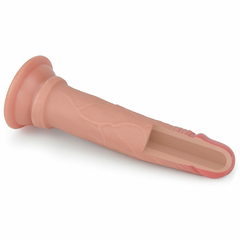 01075 | Pênis Dupla Densidade 18,5x3,4 cm. Dual Layered Platinum Silicone Cock Bege - LOVETOY na internet