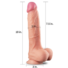 01080 | Pênis Dupla Densidade 25x5 cm Dual Layered Platinum Silicone Cock Bege - LOVETOY - comprar online